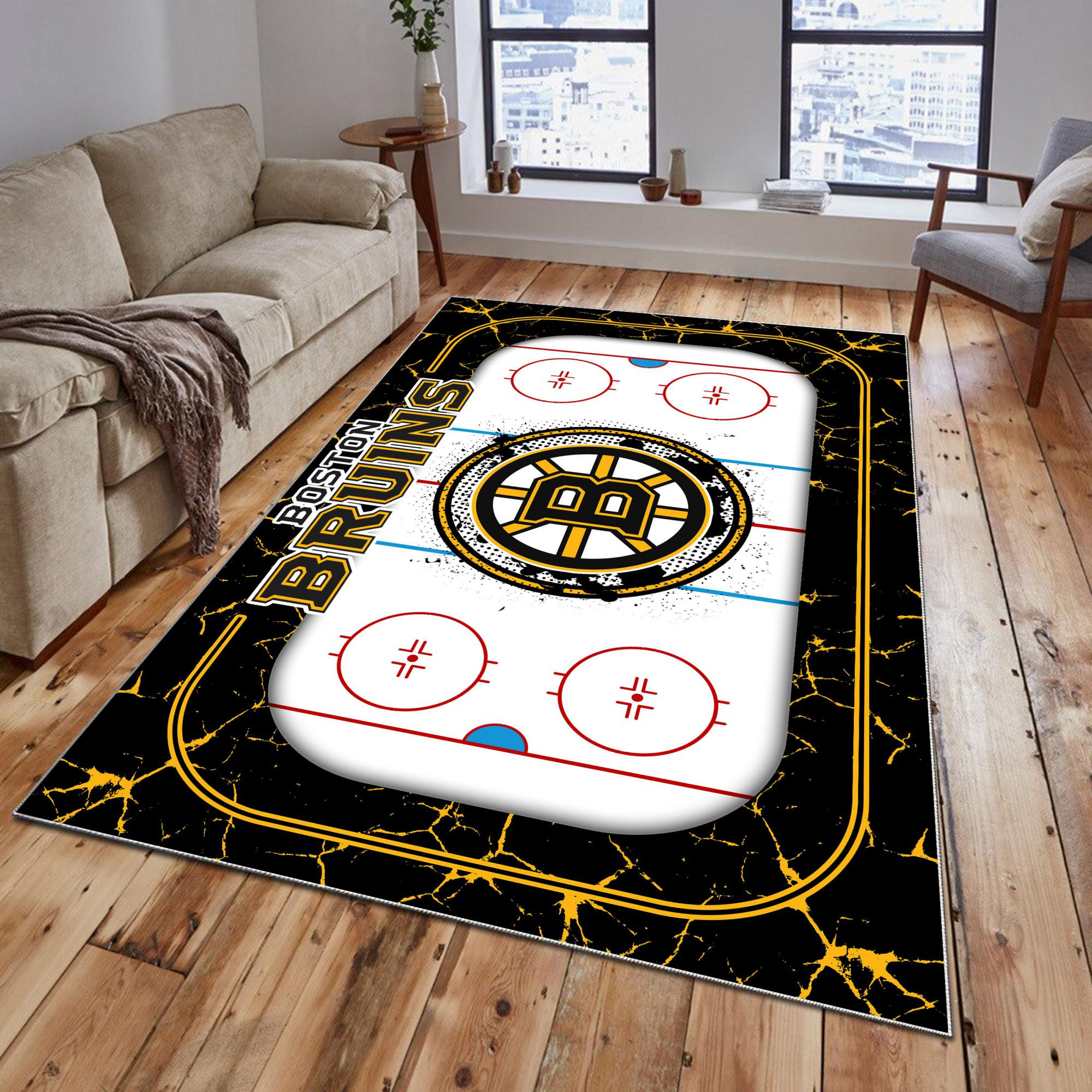 Boston Bruins Area Rug 172 - Famjoys Boston Bruins Area Rug 172 - Famjoys