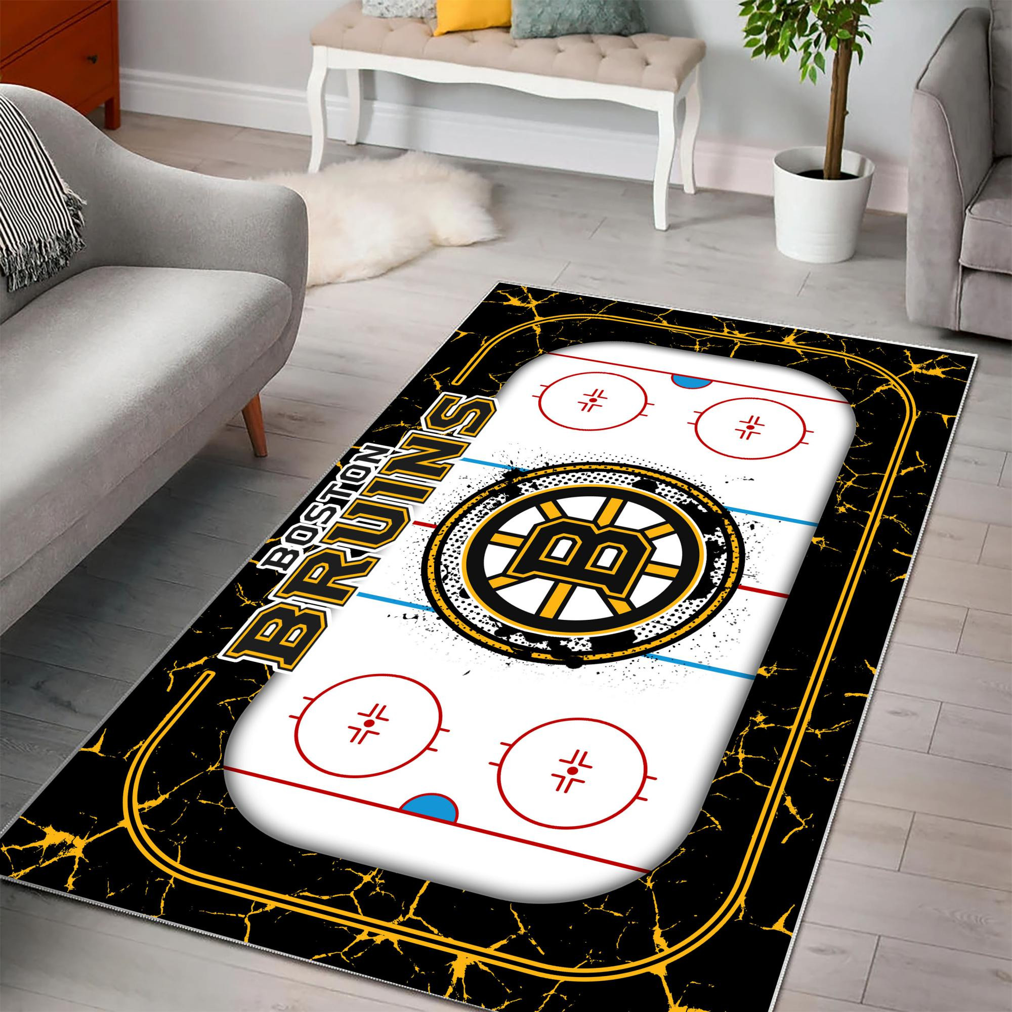 Boston Bruins Area Rug 172 - Famjoys Boston Bruins Area Rug 172 - Famjoys