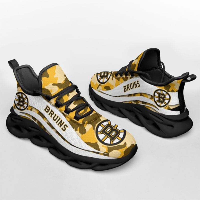 Boston Bruins Camo Pattern Max Soul Shoes NEW019764 - Famjoys Boston Bruins Camo Pattern Max Soul Shoes NEW019764 - Famjoys
