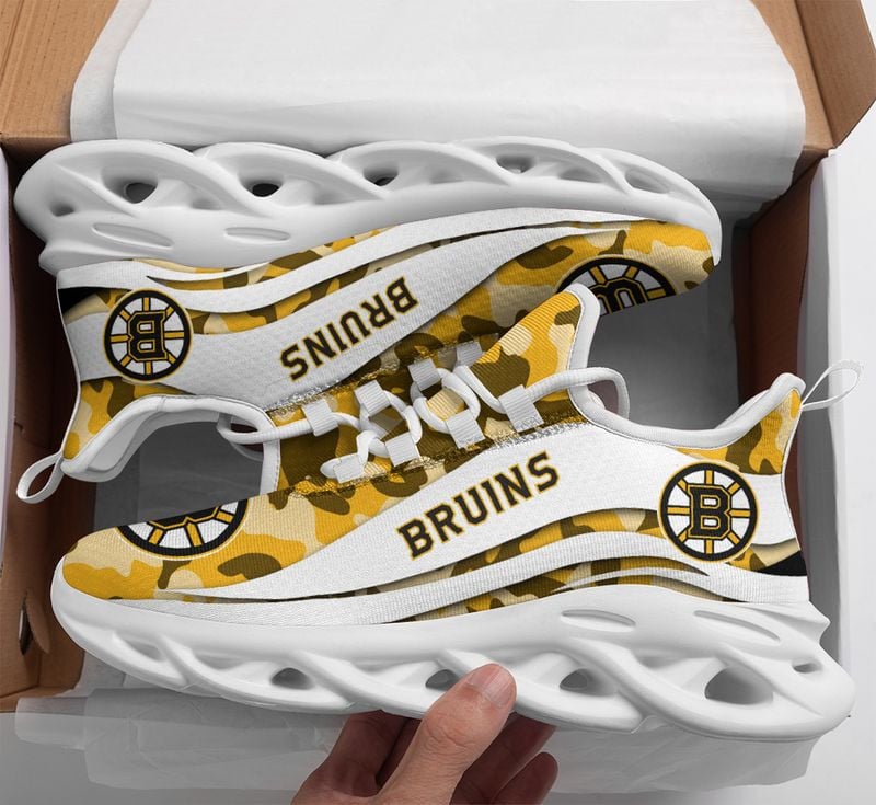 Boston Bruins Camo Pattern Max Soul Shoes NEW019764 - Famjoys Boston Bruins Camo Pattern Max Soul Shoes NEW019764 - Famjoys