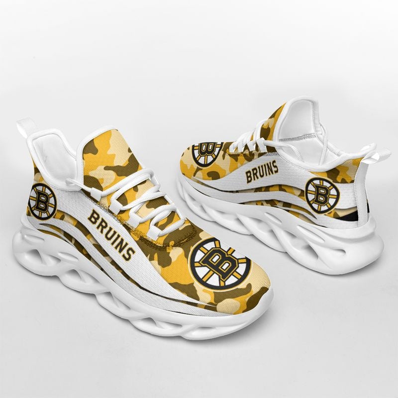 Boston Bruins Camo Pattern Max Soul Shoes NEW019764 - Famjoys Boston Bruins Camo Pattern Max Soul Shoes NEW019764 - Famjoys