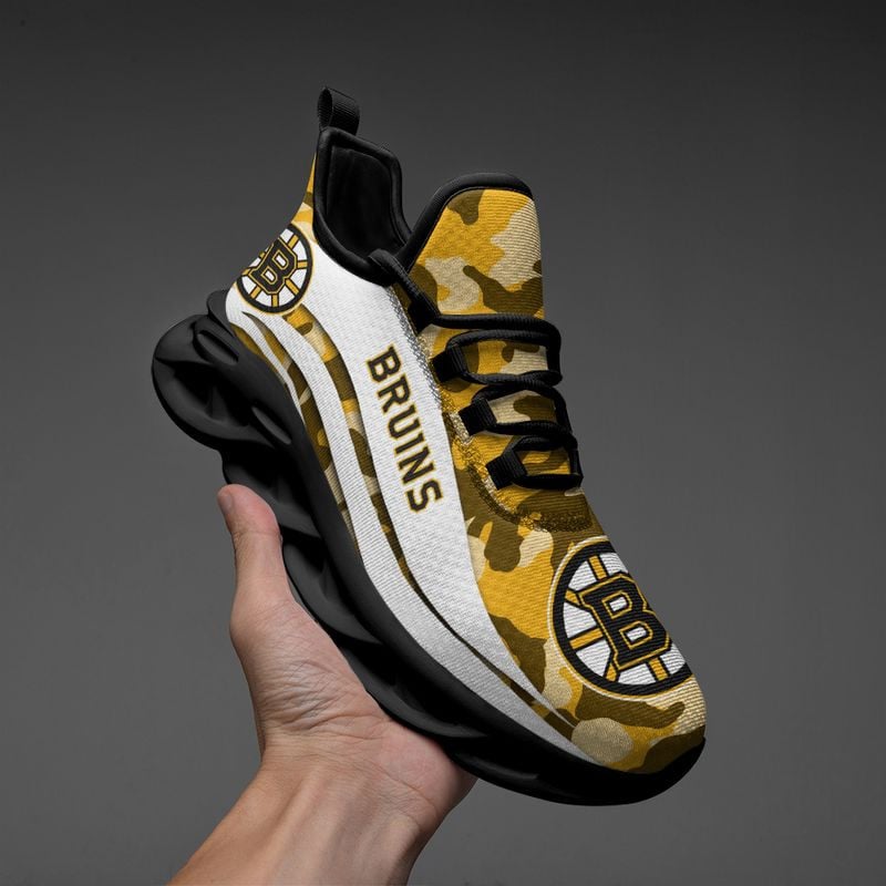 Boston Bruins Camo Pattern Max Soul Shoes NEW019764 - Famjoys Boston Bruins Camo Pattern Max Soul Shoes NEW019764 - Famjoys