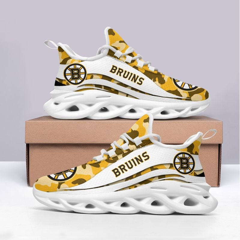 Boston Bruins Camo Pattern Max Soul Shoes NEW019764 - Famjoys Boston Bruins Camo Pattern Max Soul Shoes NEW019764 - Famjoys