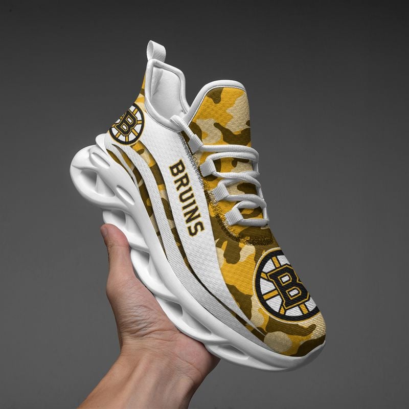 Boston Bruins Camo Pattern Max Soul Shoes NEW019764 - Famjoys Boston Bruins Camo Pattern Max Soul Shoes NEW019764 - Famjoys
