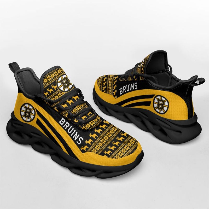 Boston Bruins Christmast Pattern Max Soul Shoes NLA033464 - Famjoys Boston Bruins Christmast Pattern Max Soul Shoes NLA033464 - Famjoys