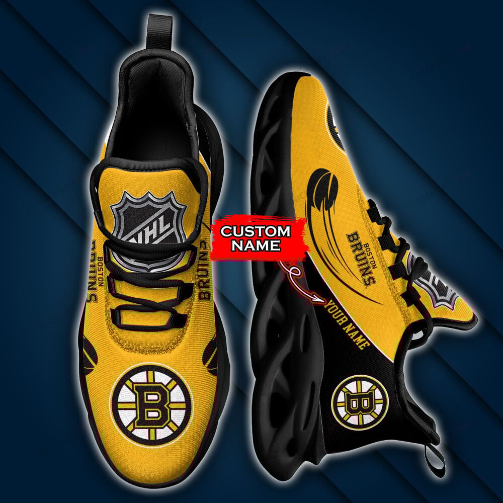 Boston Bruins Custom Name Max Soul Shoes MSS-G9J5 - Famjoys Boston Bruins Custom Name Max Soul Shoes MSS-G9J5 - Famjoys