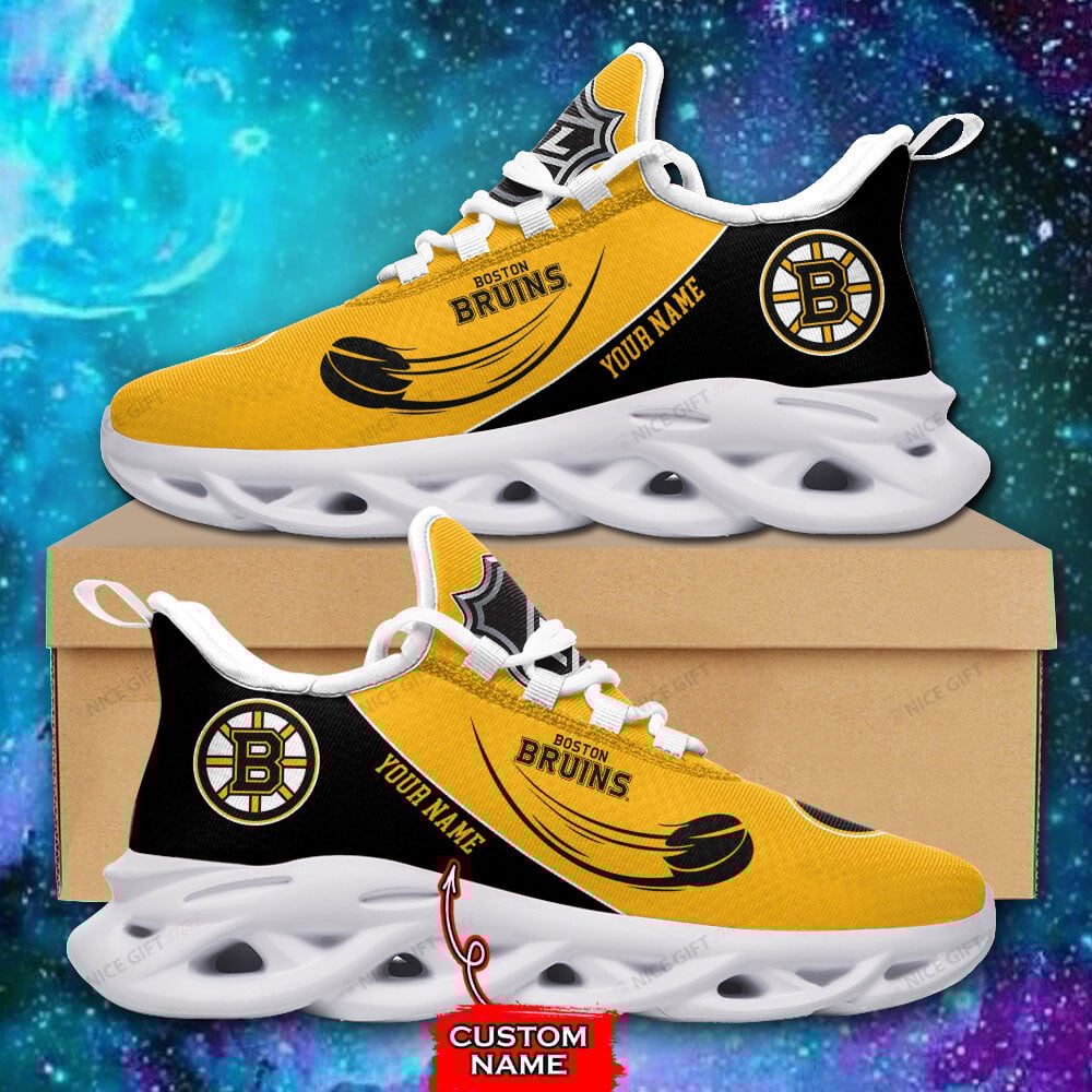Boston Bruins Custom Name Max Soul Shoes MSS-G9J5 - Famjoys Boston Bruins Custom Name Max Soul Shoes MSS-G9J5 - Famjoys