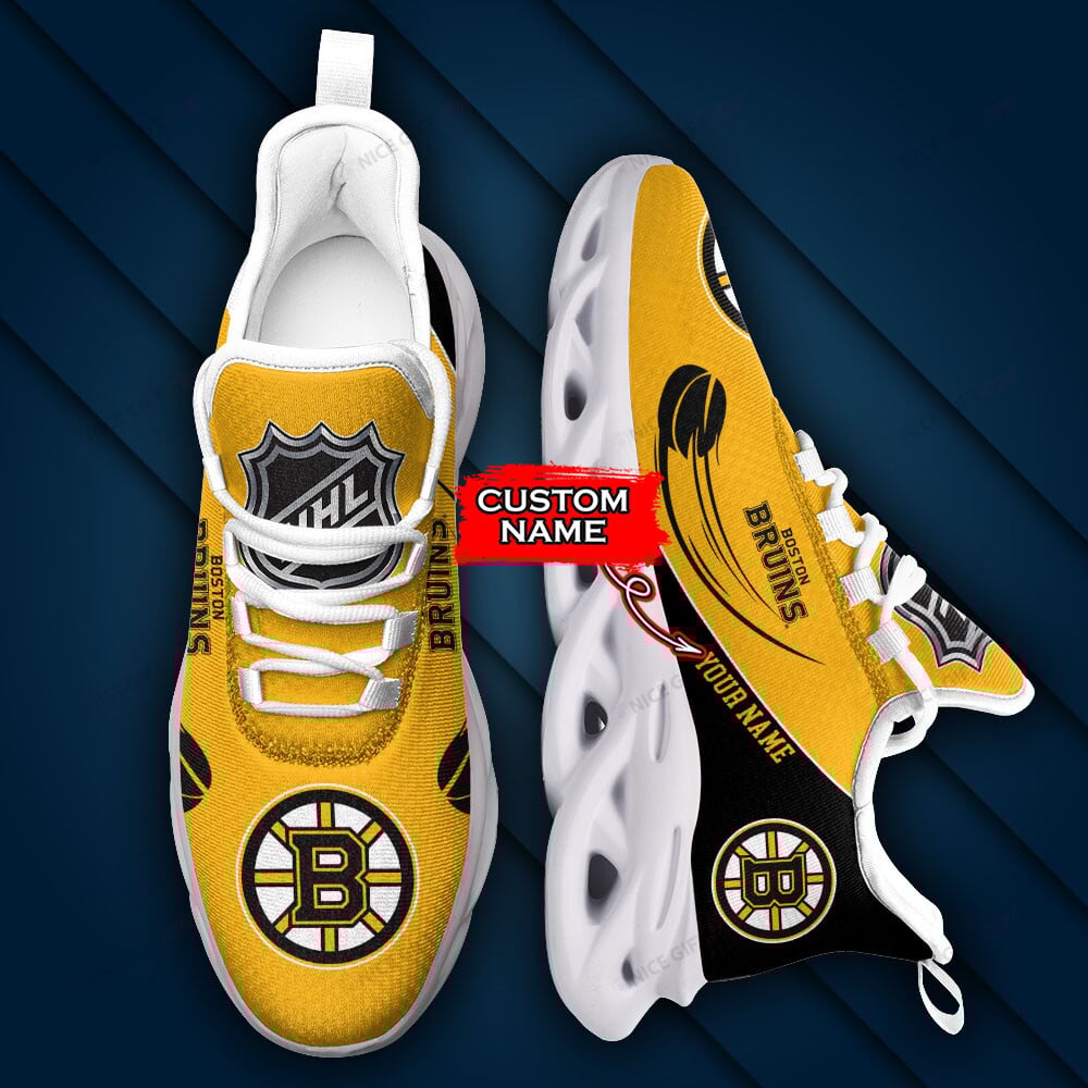 Boston Bruins Custom Name Max Soul Shoes MSS-G9J5 - Famjoys Boston Bruins Custom Name Max Soul Shoes MSS-G9J5 - Famjoys