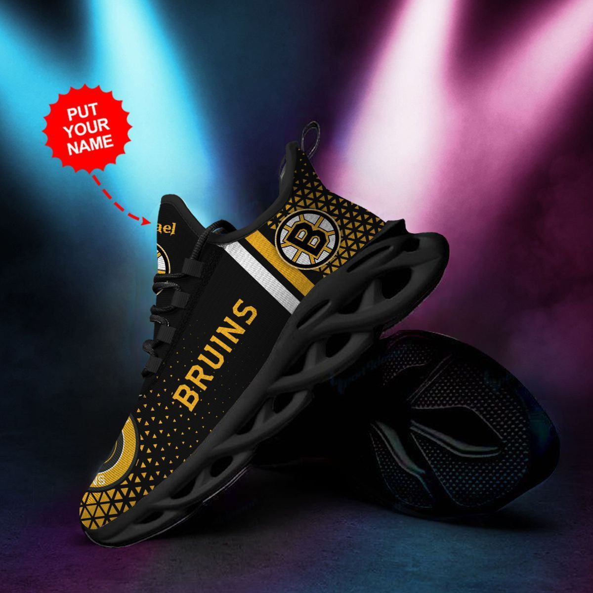 Boston Bruins Custom Personalized Max Soul Sneakers Shoes - Famjoys Boston Bruins Custom Personalized Max Soul Sneakers Shoes - Famjoys