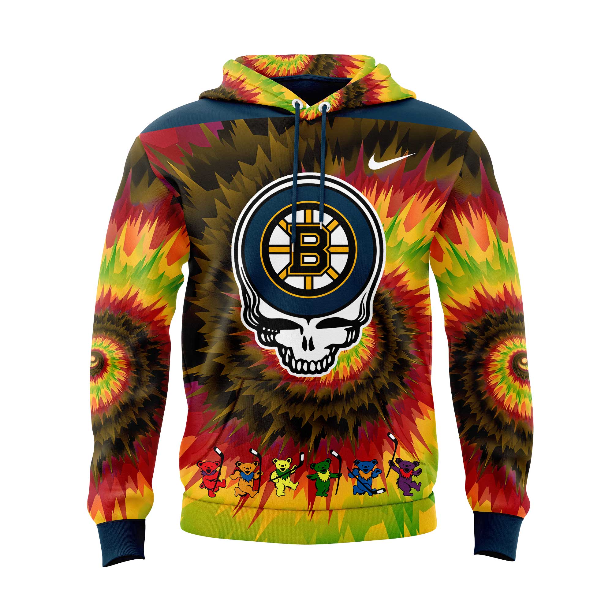 Boston Bruins Grateful Dead Night Hoodie - Famjoys Boston Bruins Grateful Dead Night Hoodie - Famjoys