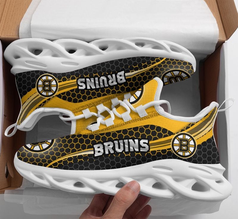 Boston Bruins Honeycomb Pattern Max Soul Shoes NEW019364 - Famjoys Boston Bruins Honeycomb Pattern Max Soul Shoes NEW019364 - Famjoys