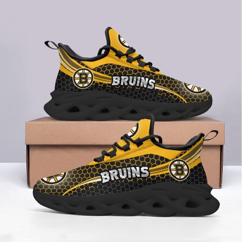 Boston Bruins Honeycomb Pattern Max Soul Shoes NEW019364 - Famjoys Boston Bruins Honeycomb Pattern Max Soul Shoes NEW019364 - Famjoys