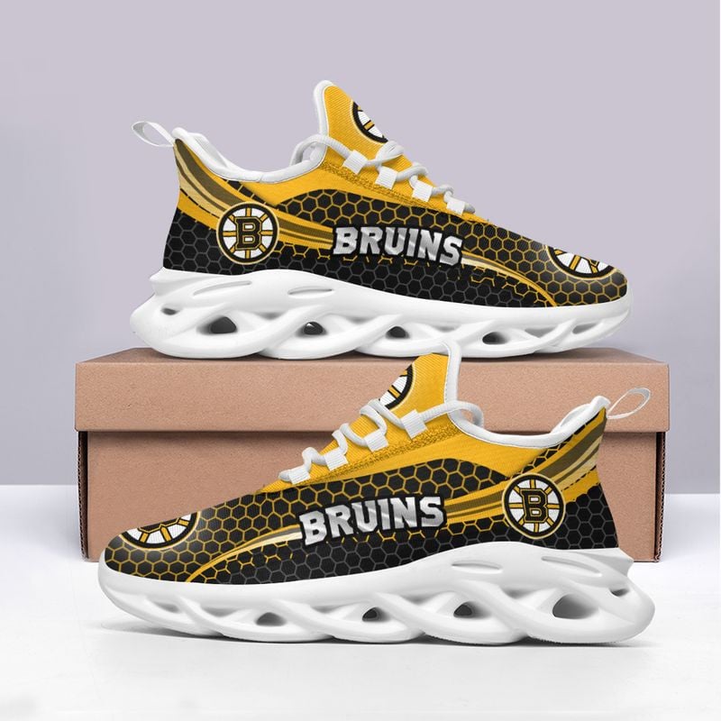 Boston Bruins Honeycomb Pattern Max Soul Shoes NEW019364 - Famjoys Boston Bruins Honeycomb Pattern Max Soul Shoes NEW019364 - Famjoys