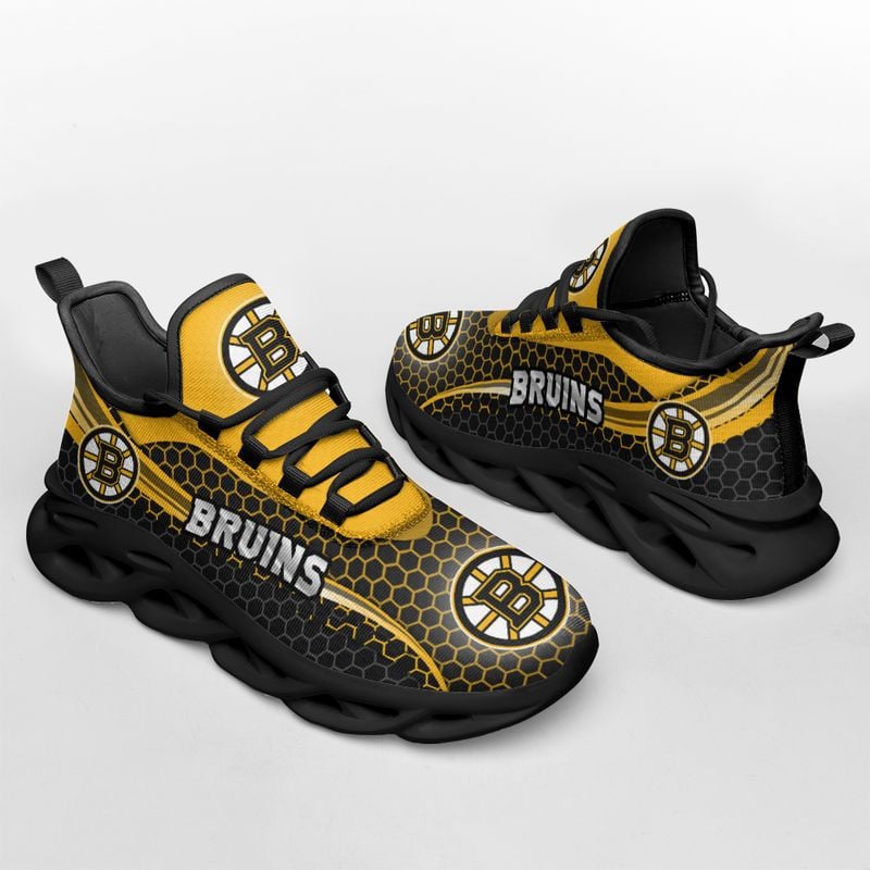 Boston Bruins Honeycomb Pattern Max Soul Shoes NEW019364 - Famjoys Boston Bruins Honeycomb Pattern Max Soul Shoes NEW019364 - Famjoys