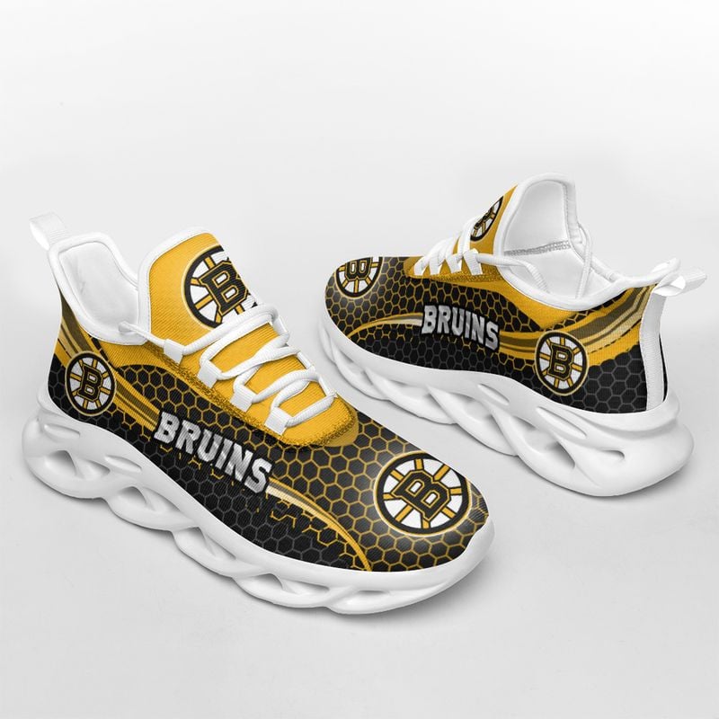 Boston Bruins Honeycomb Pattern Max Soul Shoes NEW019364 - Famjoys Boston Bruins Honeycomb Pattern Max Soul Shoes NEW019364 - Famjoys