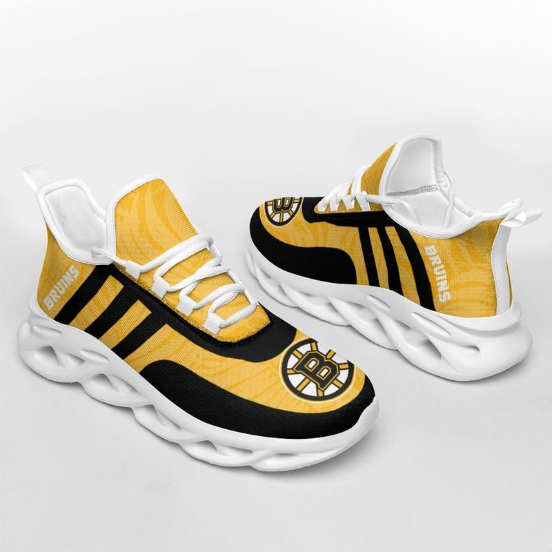Boston Bruins Leaf and Stripe Pattern Men's and Women's Max Soul Shoes NLA61264 - Famjoys Boston Bruins Leaf and Stripe Pattern Men's and Women's Max Soul Shoes NLA61264 - Famjoys