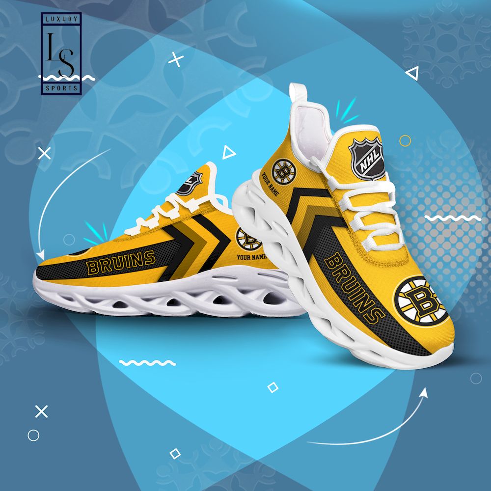 Boston Bruins NHL Personalized Max Soul Shoes - Famjoys Boston Bruins NHL Personalized Max Soul Shoes - Famjoys