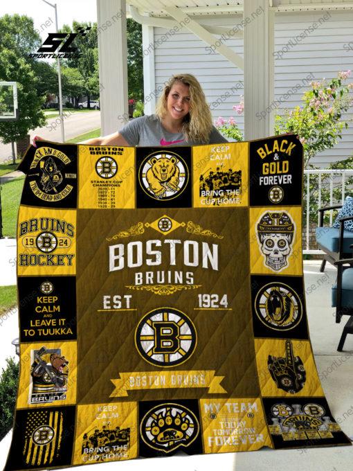 Boston Bruins Quilt Blanket 11 - Famjoys Boston Bruins Quilt Blanket 11 - Famjoys