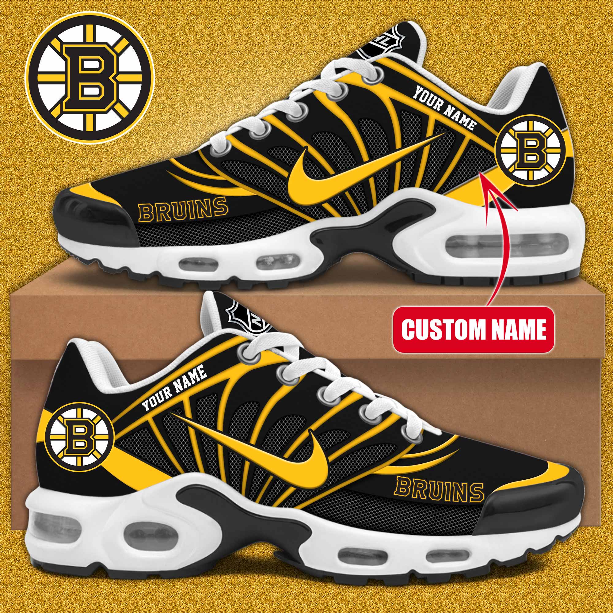 Boston Bruins Shoes N H L Edition Limited - Famjoys Boston Bruins Shoes N H L Edition Limited - Famjoys