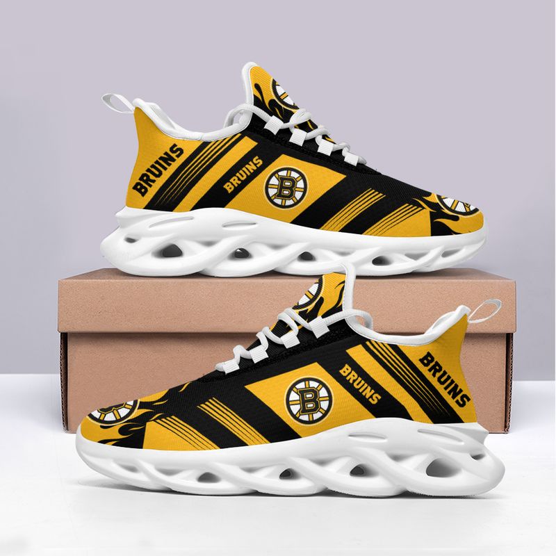 Boston Bruins Stripe and Fire Pattern Max Soul Shoes NEW019664 - Famjoys Boston Bruins Stripe and Fire Pattern Max Soul Shoes NEW019664 - Famjoys
