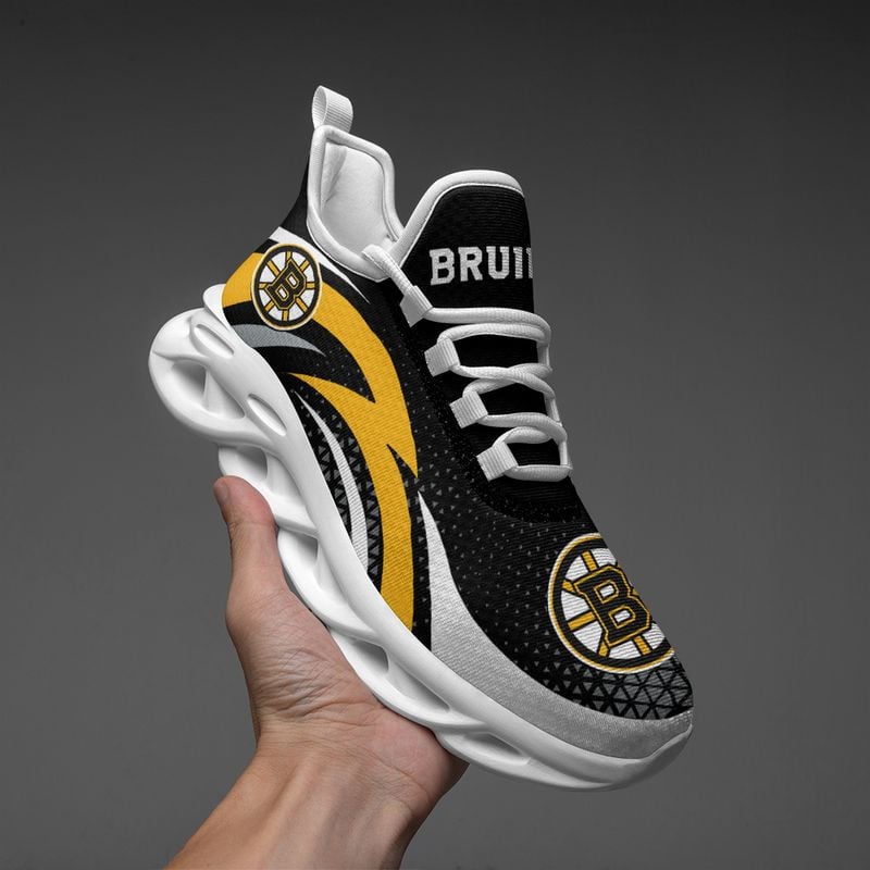 Boston Bruins Triangle Abstract Pattern Max Soul Shoes NEW054564 - Famjoys Boston Bruins Triangle Abstract Pattern Max Soul Shoes NEW054564 - Famjoys