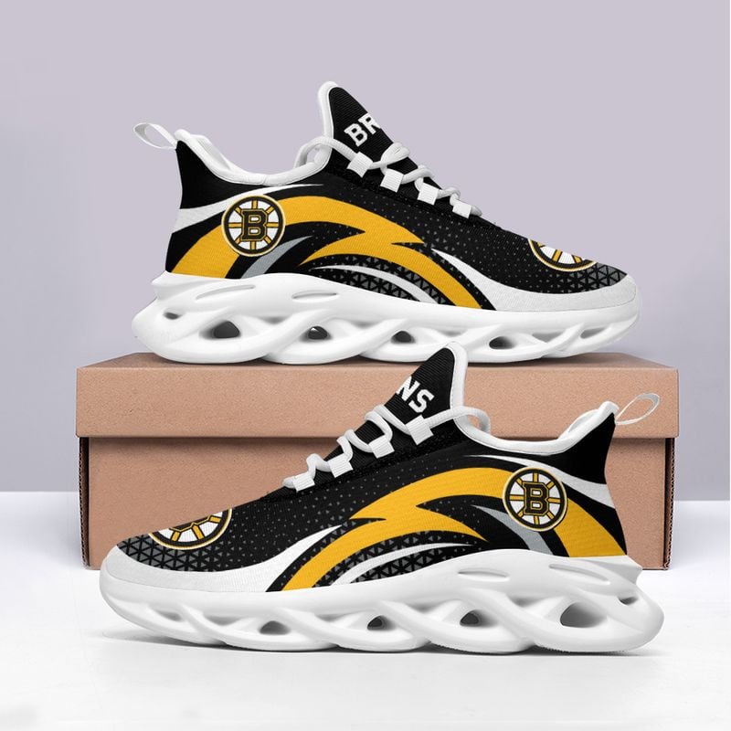 Boston Bruins Triangle Abstract Pattern Max Soul Shoes NEW054564 - Famjoys Boston Bruins Triangle Abstract Pattern Max Soul Shoes NEW054564 - Famjoys