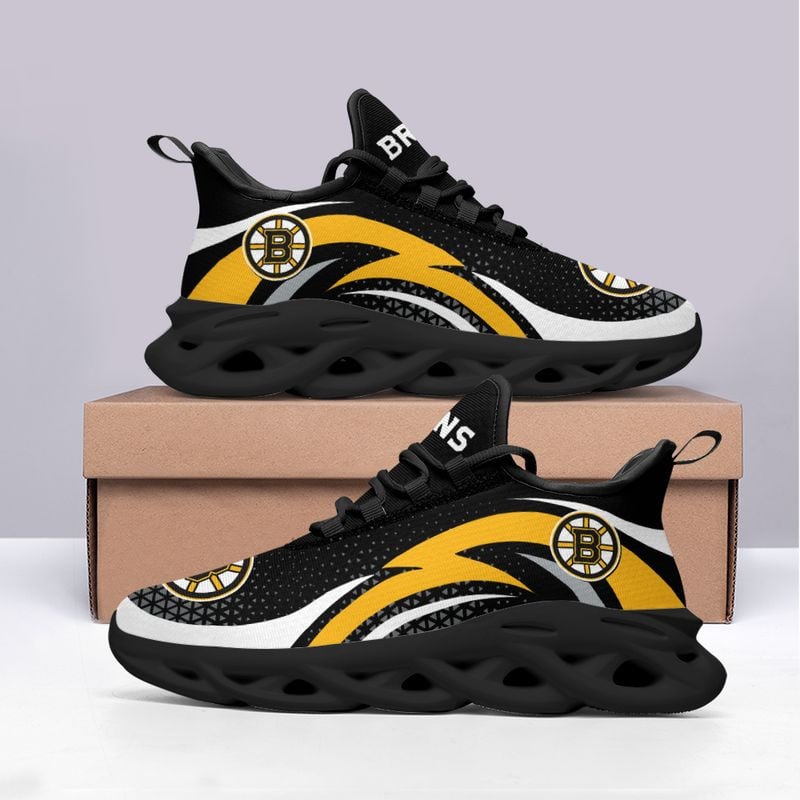 Boston Bruins Triangle Abstract Pattern Max Soul Shoes NEW054564 - Famjoys Boston Bruins Triangle Abstract Pattern Max Soul Shoes NEW054564 - Famjoys