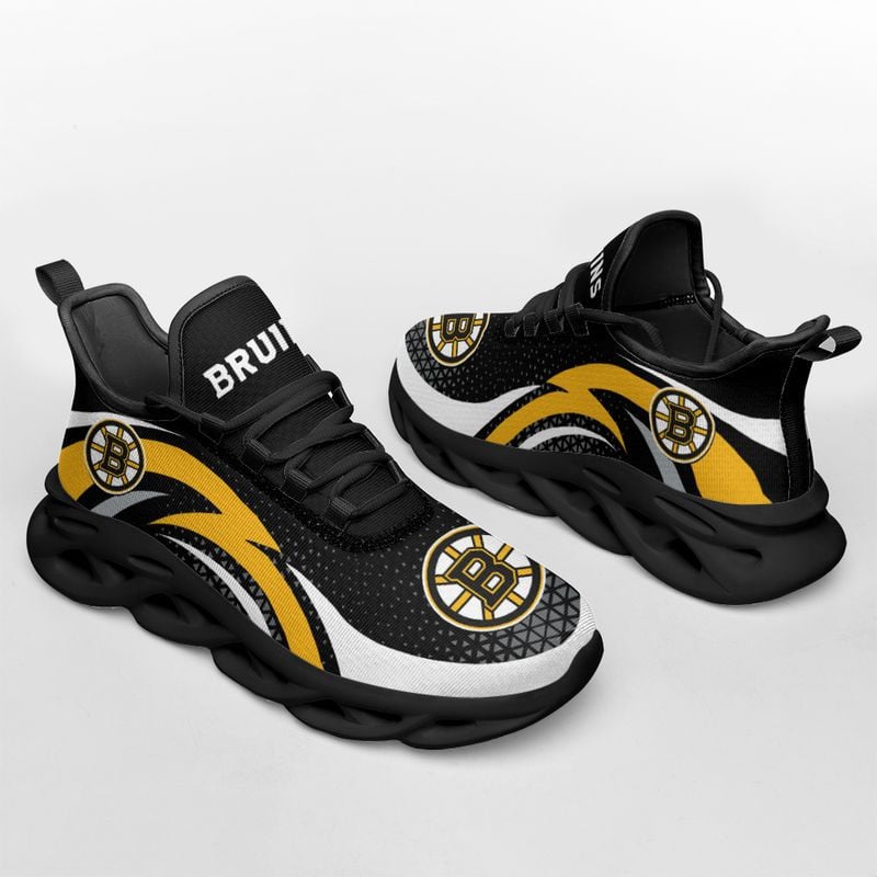Boston Bruins Triangle Abstract Pattern Max Soul Shoes NEW054564 - Famjoys Boston Bruins Triangle Abstract Pattern Max Soul Shoes NEW054564 - Famjoys