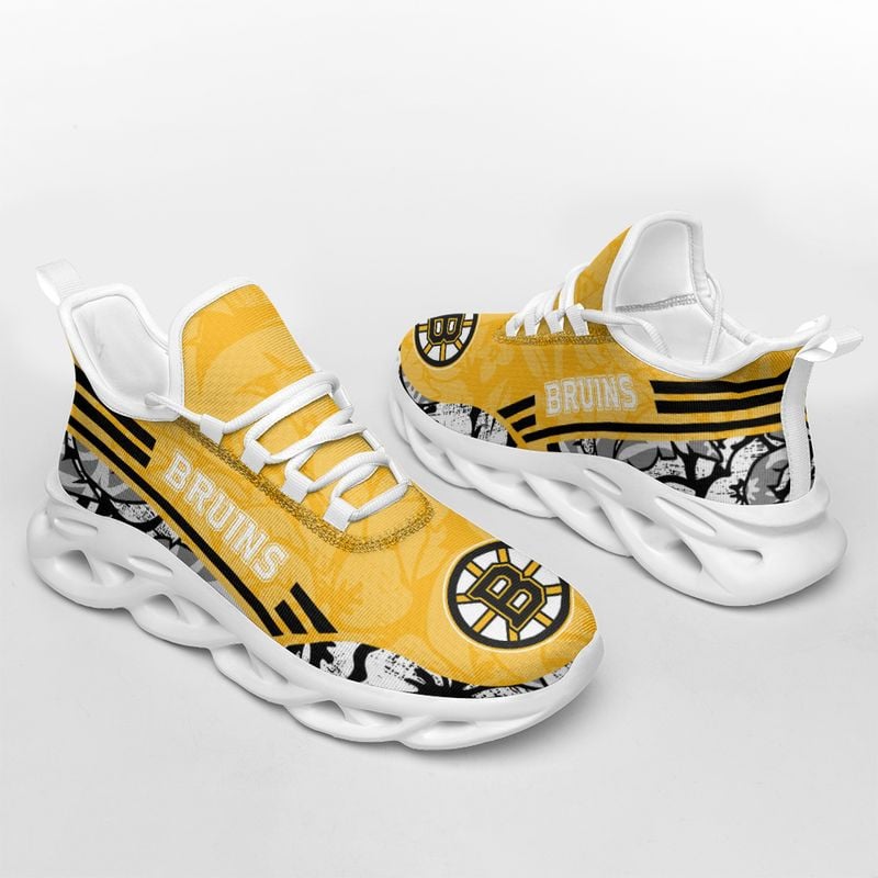 Boston Bruins Tropical Flowers Max Soul Shoes NLA066164 - Famjoys Boston Bruins Tropical Flowers Max Soul Shoes NLA066164 - Famjoys