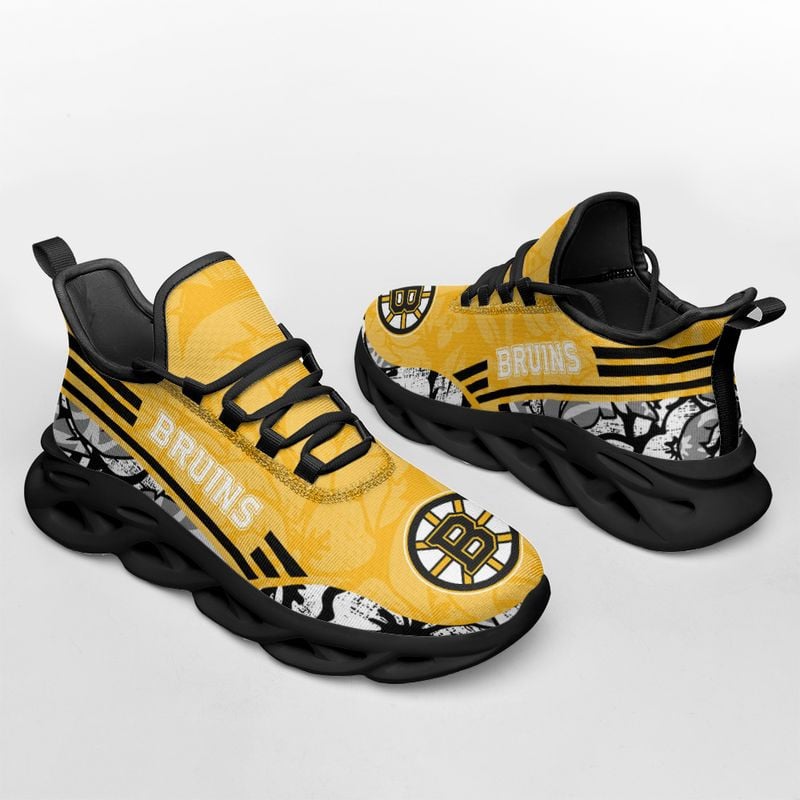 Boston Bruins Tropical Flowers Max Soul Shoes NLA066164 - Famjoys Boston Bruins Tropical Flowers Max Soul Shoes NLA066164 - Famjoys