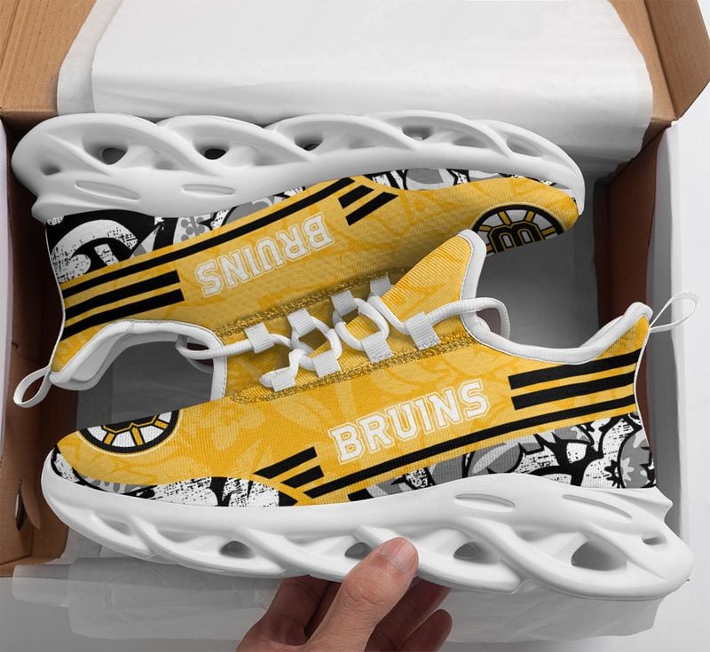 Boston Bruins Tropical Flowers Max Soul Shoes NLA066164 - Famjoys Boston Bruins Tropical Flowers Max Soul Shoes NLA066164 - Famjoys