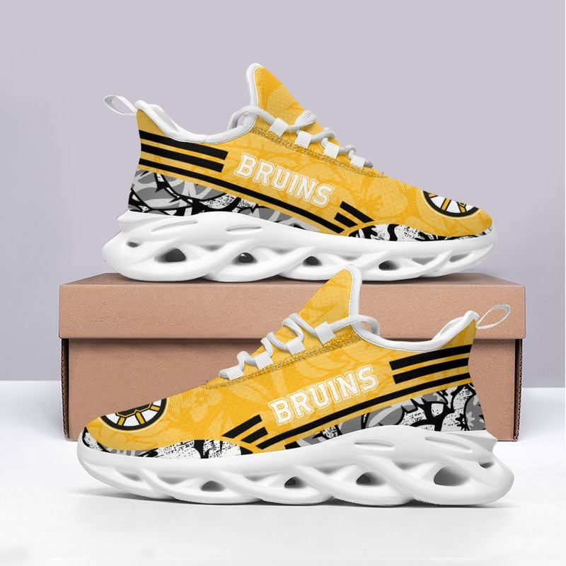 Boston Bruins Tropical Flowers Max Soul Shoes NLA066164 - Famjoys Boston Bruins Tropical Flowers Max Soul Shoes NLA066164 - Famjoys
