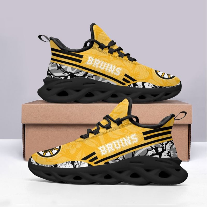 Boston Bruins Tropical Flowers Max Soul Shoes NLA066164 - Famjoys Boston Bruins Tropical Flowers Max Soul Shoes NLA066164 - Famjoys