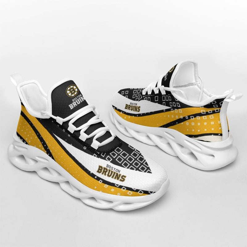 Boston Bruins Wavy Pattern Print Max Soul Shoes NLA017564 - Famjoys Boston Bruins Wavy Pattern Print Max Soul Shoes NLA017564 - Famjoys