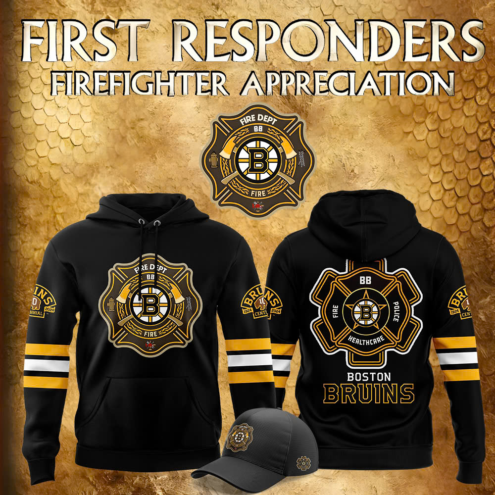 Boston Bruins x Firefighter Appreciation Night Premium Tee Hoodie - Famjoys Boston Bruins x Firefighter Appreciation Night Premium Tee Hoodie - Famjoys