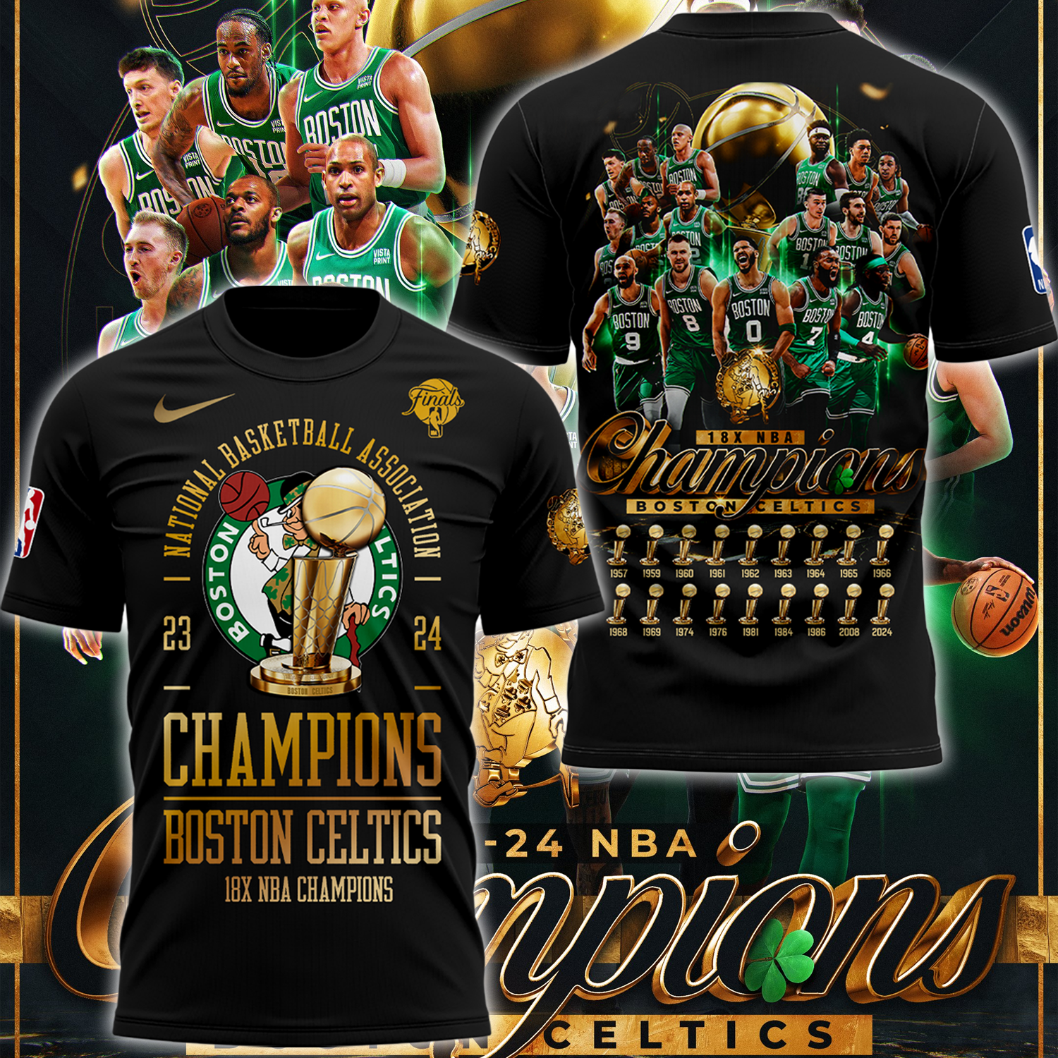 Boston Celtics 18 Time Finals Champions T Shirt - Famjoys Boston Celtics 18 Time Finals Champions T Shirt - Famjoys