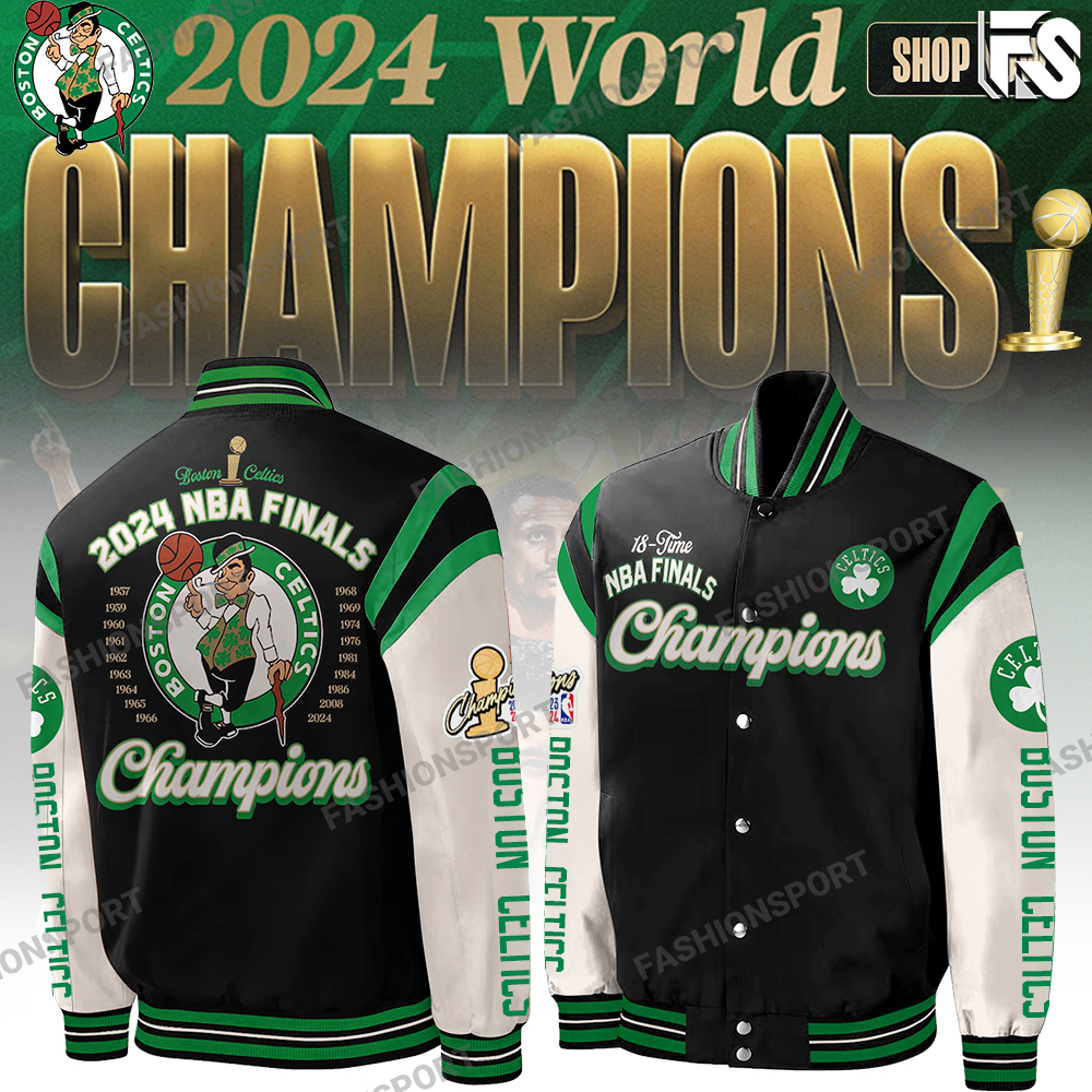 Boston Celtics 18Time NBA Finals Champions Bomber Jacket - Famjoys Boston Celtics 18Time NBA Finals Champions Bomber Jacket - Famjoys