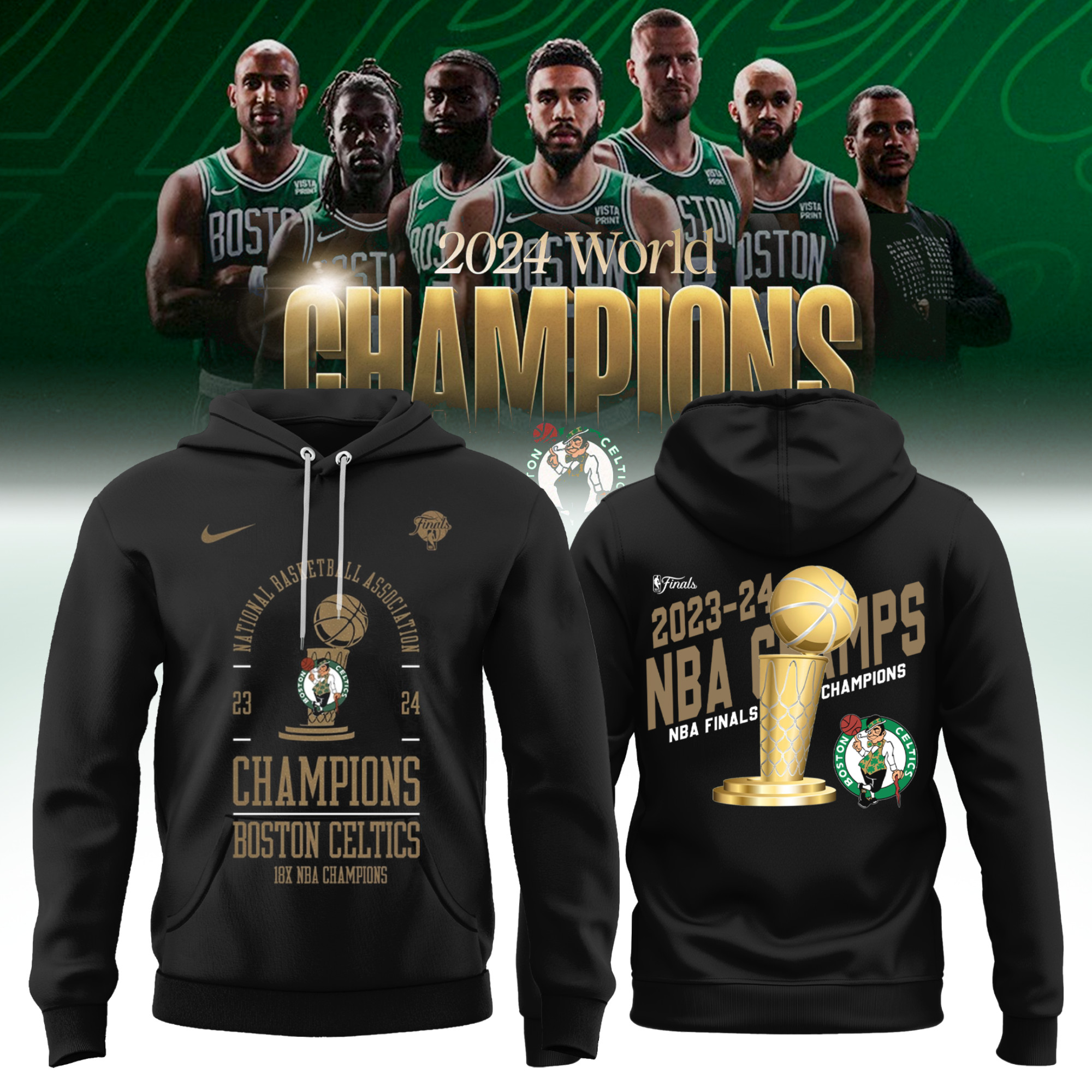 Boston Celtics 18Time NBA Finals Champions Locker Room Hoodie - Famjoys Boston Celtics 18Time NBA Finals Champions Locker Room Hoodie - Famjoys