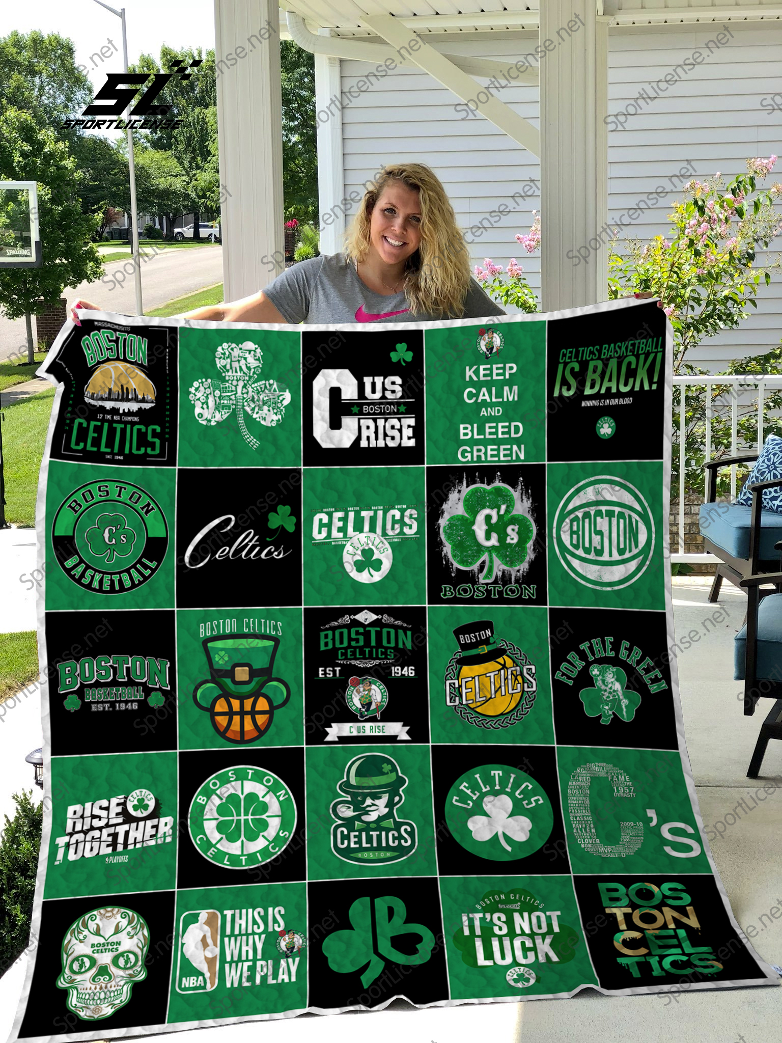 Boston Celtics 25 Quilt Blanket - Famjoys Boston Celtics 25 Quilt Blanket - Famjoys