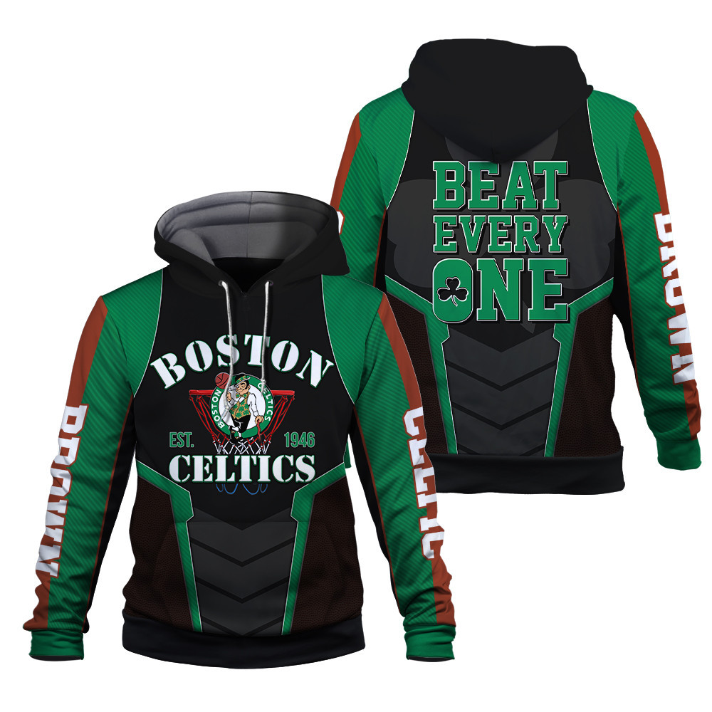 Boston Celtics Brown Beat Every One Unisex 3D Hoodie - Famjoys Boston Celtics Brown Beat Every One Unisex 3D Hoodie - Famjoys