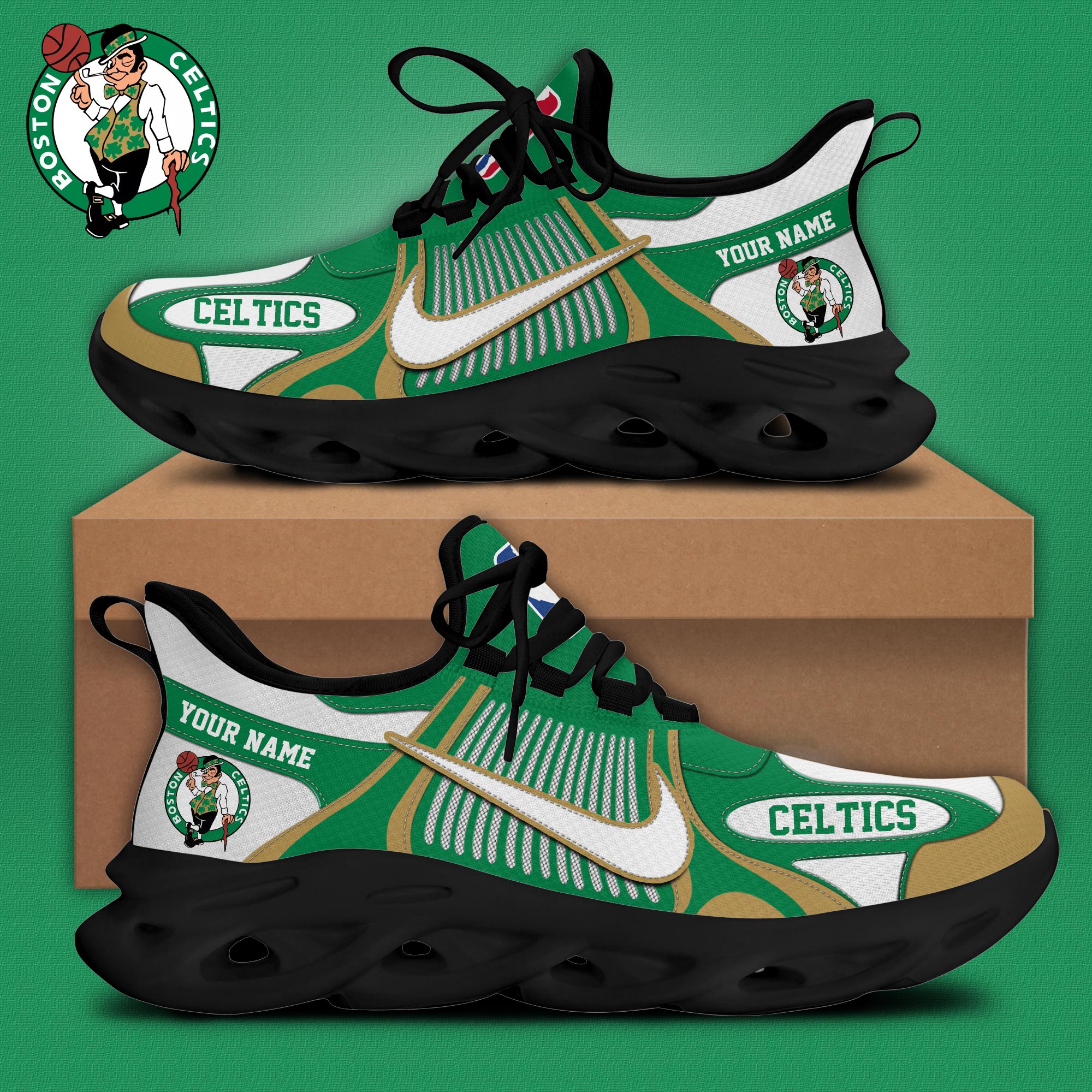 Boston Celtics Max Soul Shoes - Famjoys Boston Celtics Max Soul Shoes - Famjoys