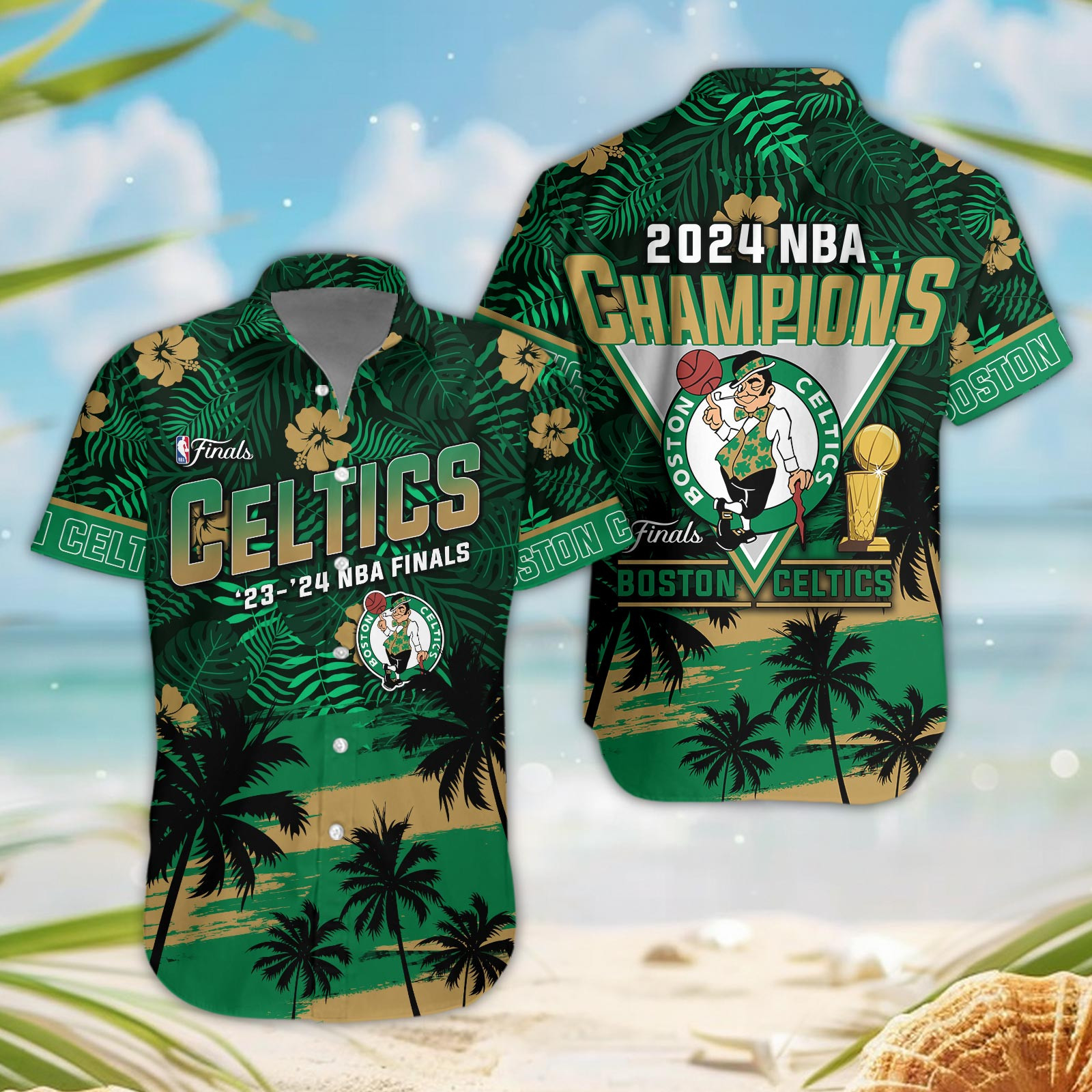 Boston Celtics NBA Final Champions Hawaiian Shirt - Famjoys Boston Celtics NBA Final Champions Hawaiian Shirt - Famjoys