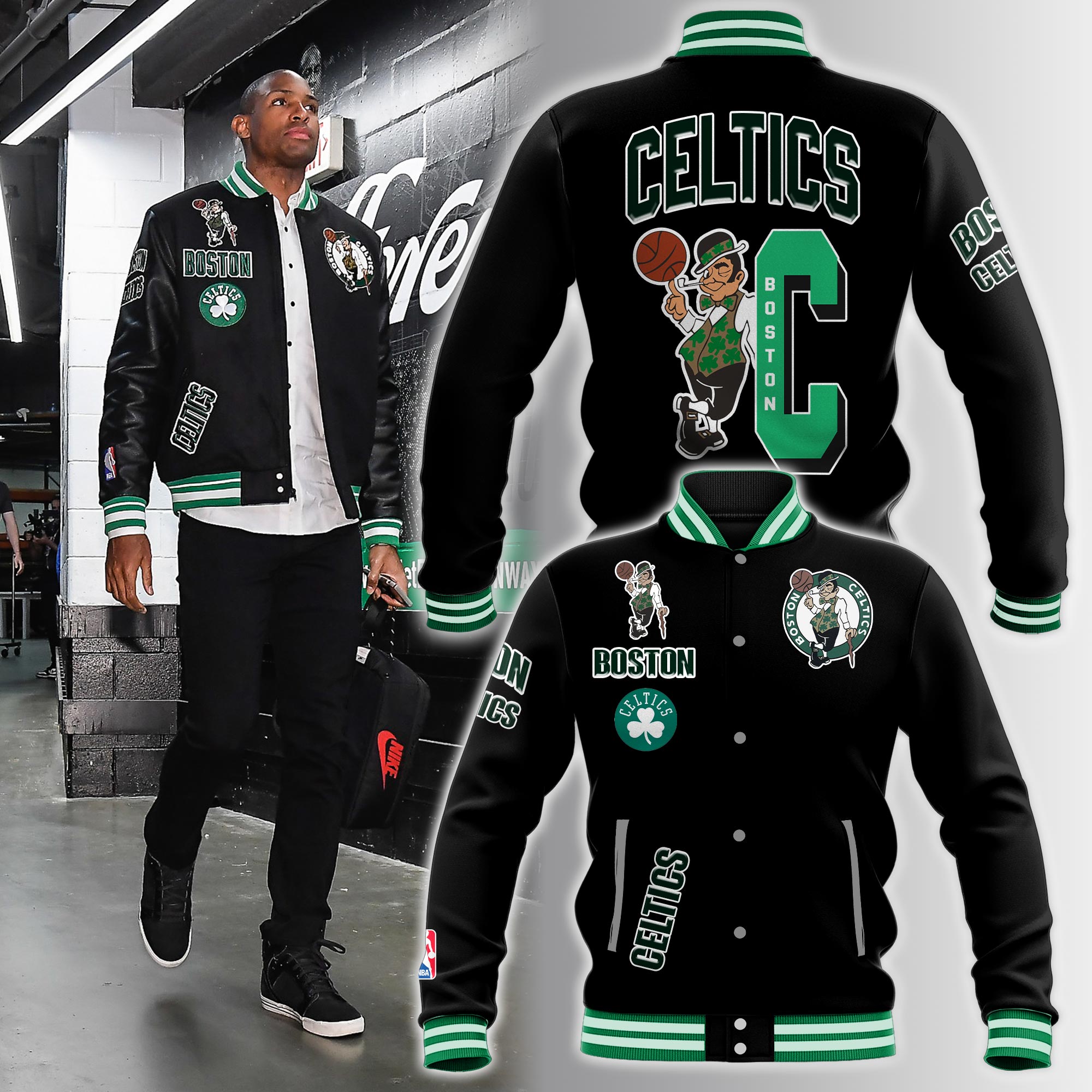 Boston Celtics NBA Premium Baseball Jacket - Famjoys Boston Celtics NBA Premium Baseball Jacket - Famjoys