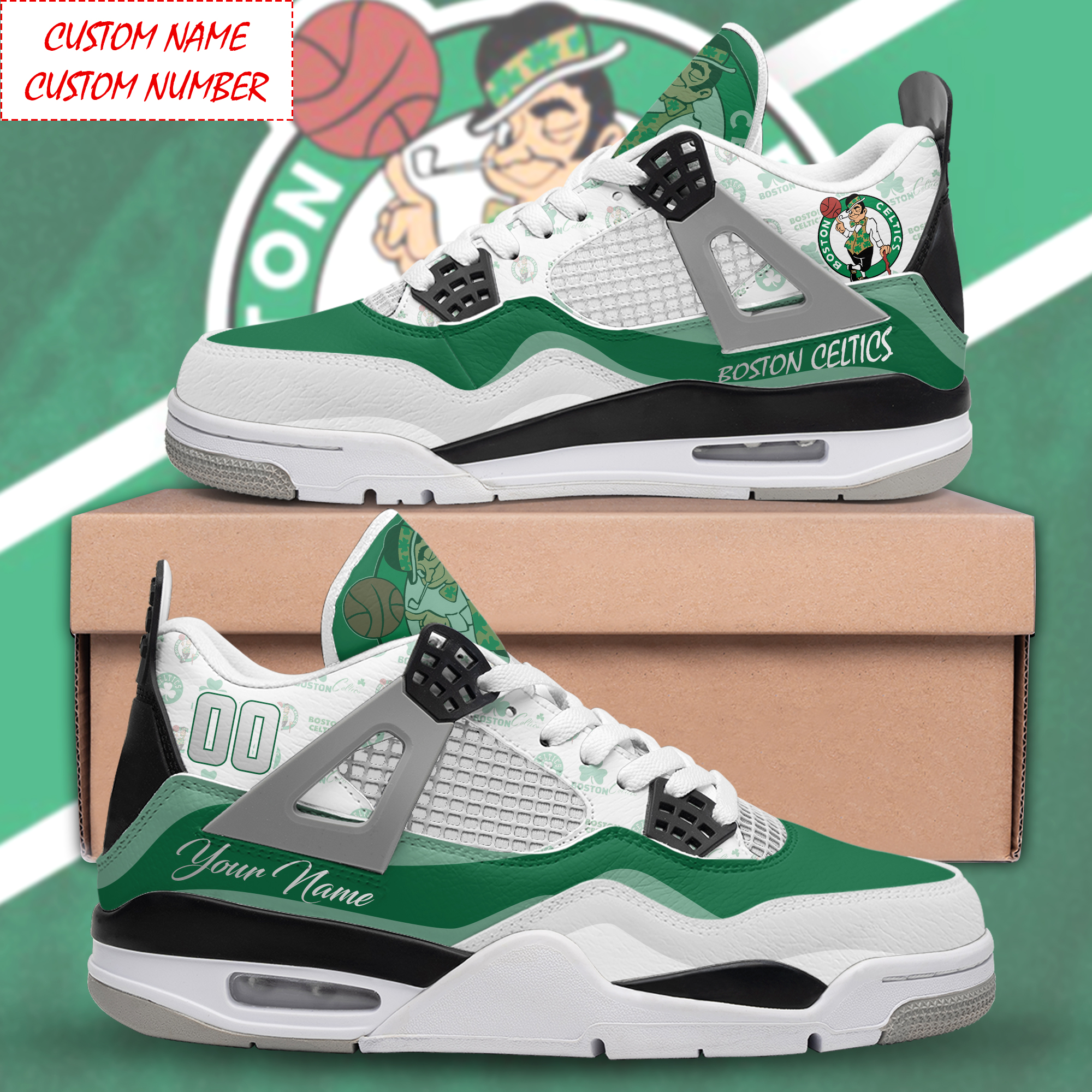 Boston Celtics Premium Sneaker - Famjoys Boston Celtics Premium Sneaker - Famjoys