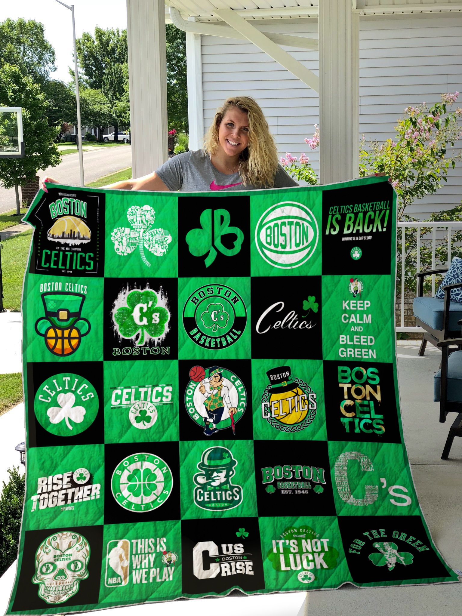 Boston Celtics Quilt Blanket Ver 25 - Famjoys Boston Celtics Quilt Blanket Ver 25 - Famjoys