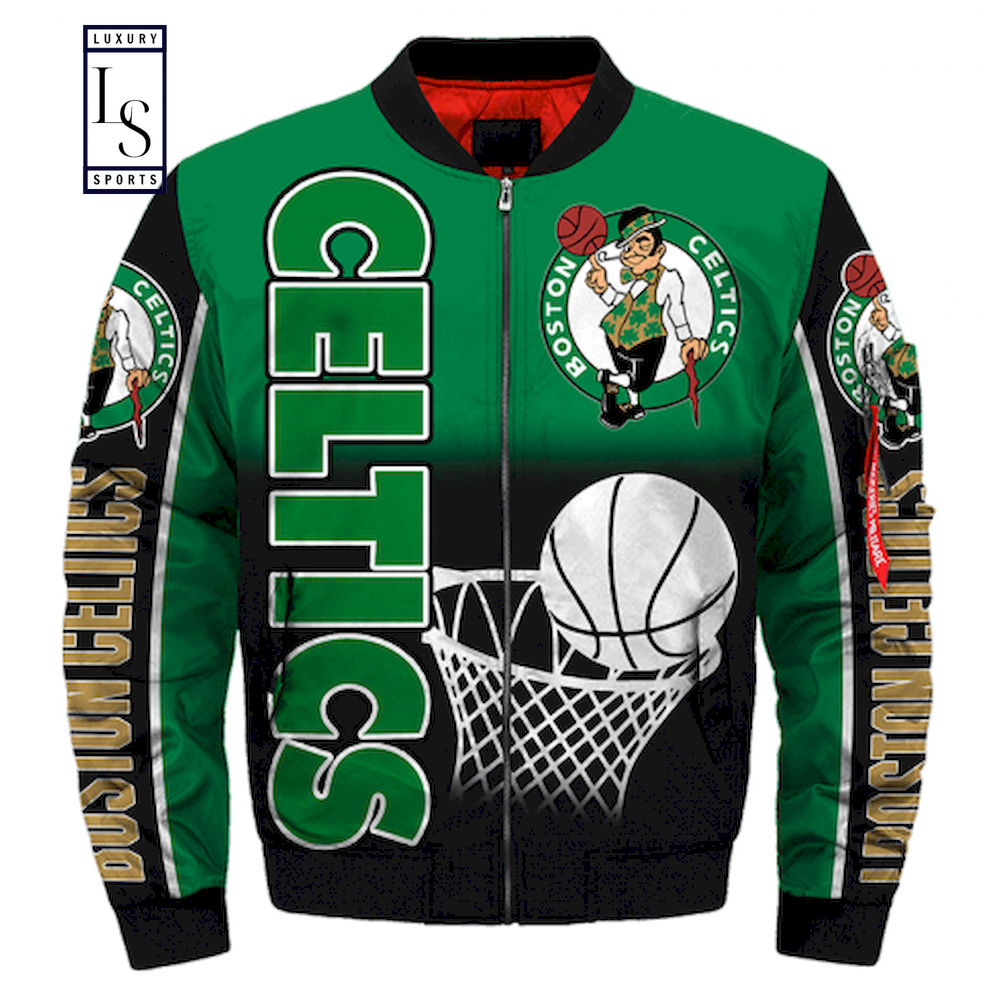 Boston Celtics Score Bomber Jacket - Famjoys Boston Celtics Score Bomber Jacket - Famjoys