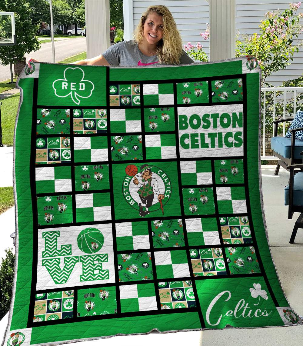Boston Celtics V1 Quilt Blanket - Famjoys Boston Celtics V1 Quilt Blanket - Famjoys