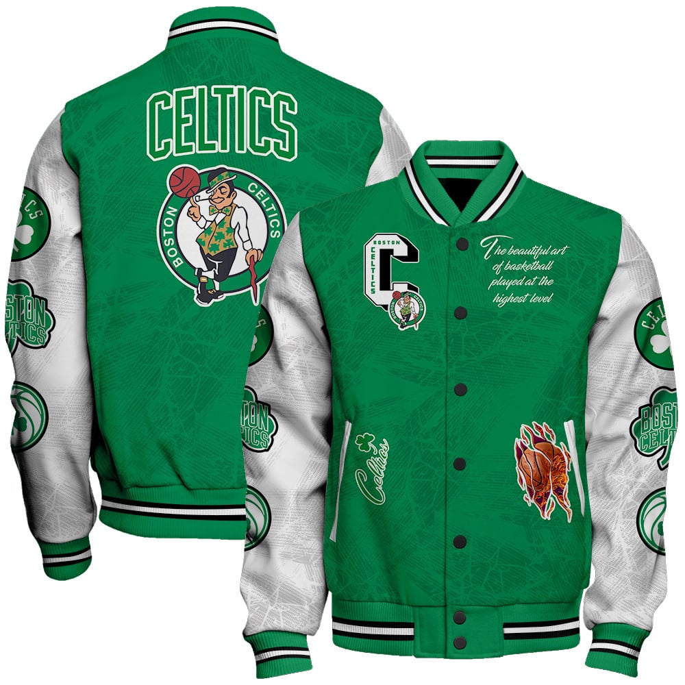 Boston Celtics Varsity Jacket - Famjoys Boston Celtics Varsity Jacket - Famjoys