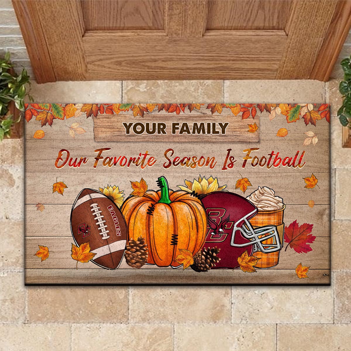 Boston College Eagles Our Favorite Season is Football Doormat - Famjoys Boston College Eagles Our Favorite Season is Football Doormat - Famjoys