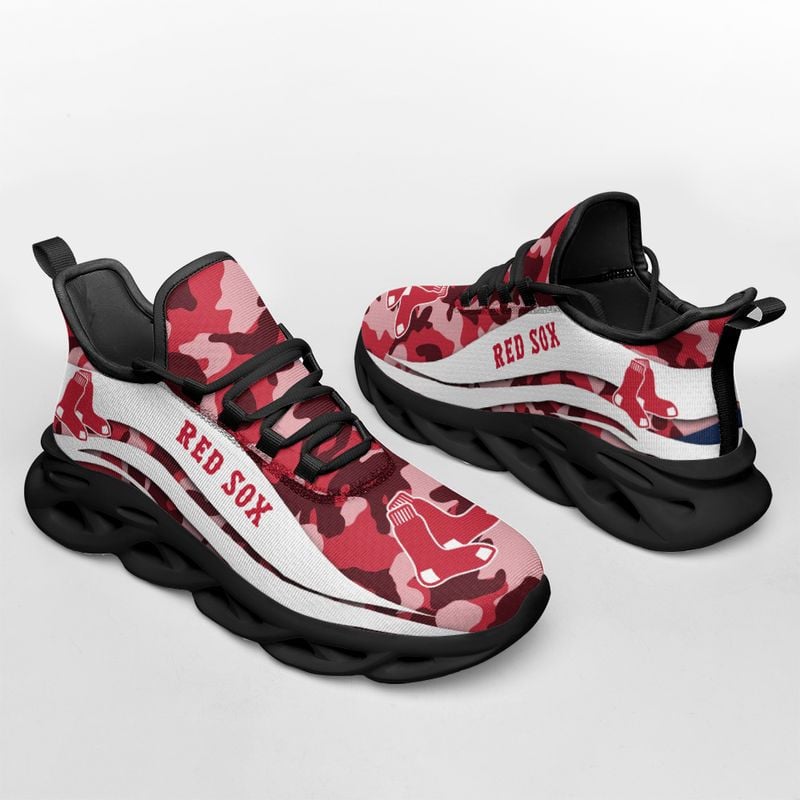 Boston Red Sox Camo Pattern Max Soul Shoes NEW019736 - Famjoys Boston Red Sox Camo Pattern Max Soul Shoes NEW019736 - Famjoys